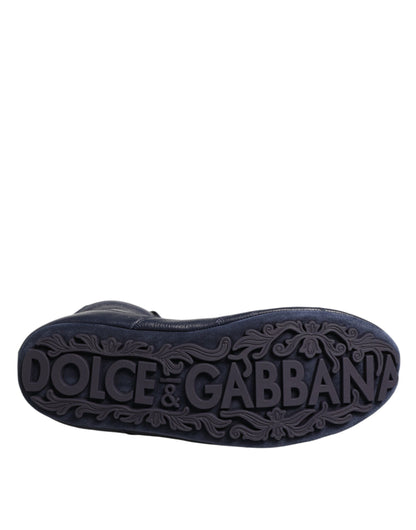 Dolce & Gabbana Men's Calf Leather Lace-Up Mid-Calf Boots - Dark Blue