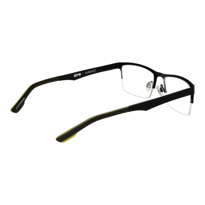 Eyeglasses Frames by Spy for men in plastic black features a refined silhouette, showcasing a refined black coloured frame and half-frame frame design for a sophisticated, premium look.