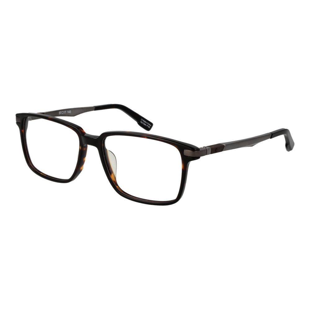 Eyeglasses Frames by Spy for men in plastic and brown showcases an refined full-frame frame design featuring a sophisticated brown coloured frame for an refined and refined aesthetic.