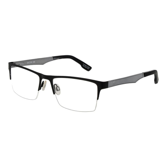 Eyeglasses Frames by Spy for unisex in plastic black showcases a reflective silhouette, artfully incorporating a sophisticated black coloured frame with a distinct half-frame frame design.