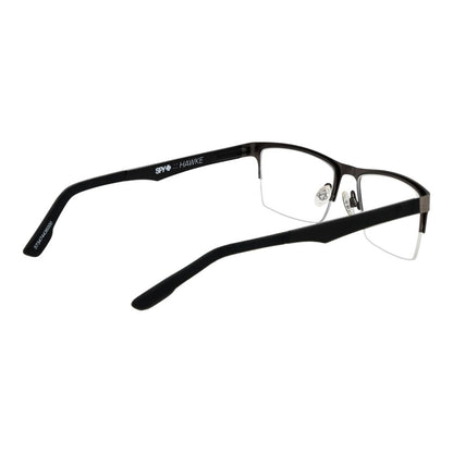 Eyeglasses Frames by Spy for men in plastic gray features a refined silhouette, showcasing a refined gunmetal coloured frame and half-frame frame design for a sophisticated, premium look.