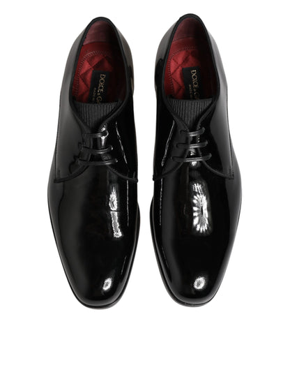 Dolce & Gabbana Men's Suede Calfskin & Goat Leather Derby Lace-Up Shoes - Black