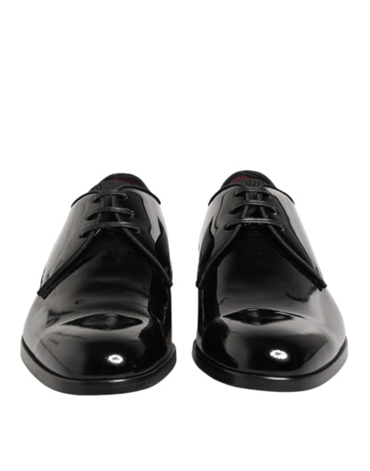 Dolce & Gabbana Men's Suede Calfskin & Goat Leather Derby Lace-Up Shoes - Black