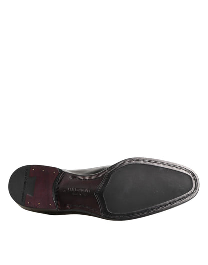 Dolce & Gabbana Men's Suede Calfskin & Goat Leather Derby Lace-Up Shoes - Black