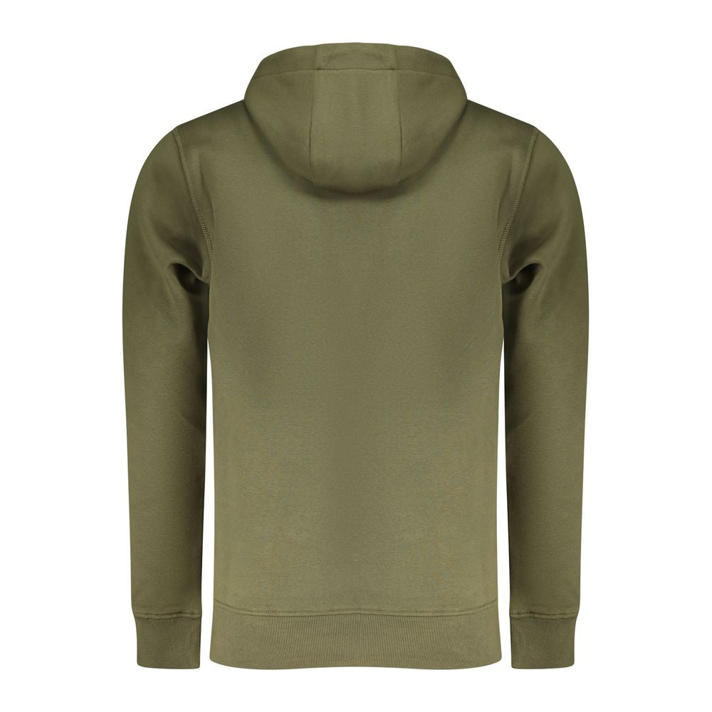 Hooded Sweatshirt Hoodie by Rifle for men in cotton green & print showcases a city-ready silhouette, artfully detailed with a signature and for a city-ready finish.