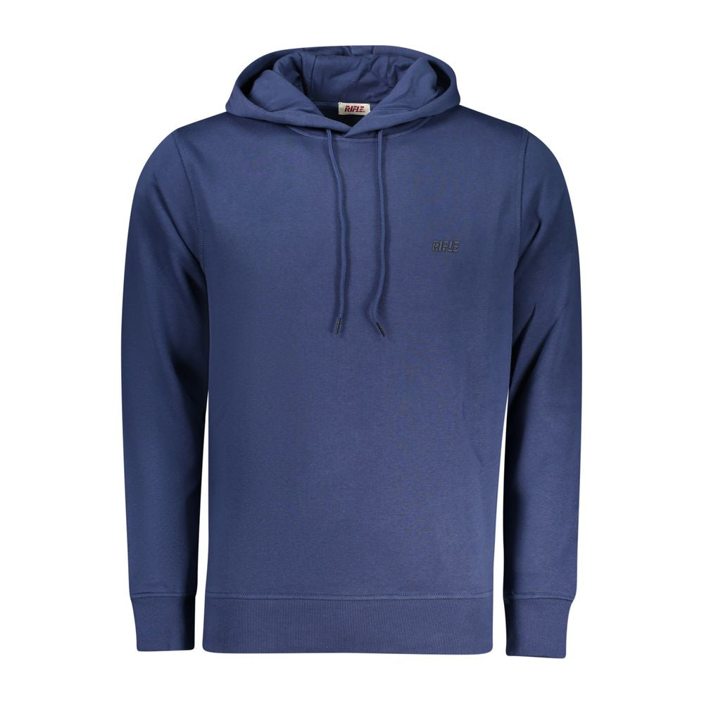 Hooded Sweatshirt Hoodie by Rifle for men in cotton blue & print features a authentic silhouette, showcasing a sophisticated hooded neckline and authentic detail for a refined finish.