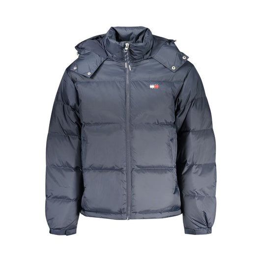Hooded Overcoat by Tommy Hilfiger for men in polyester blue features an satoral silhouette, showcasing a sophisticated hooded neckline and satoral pockets & hooded for a premium, timeless look.
