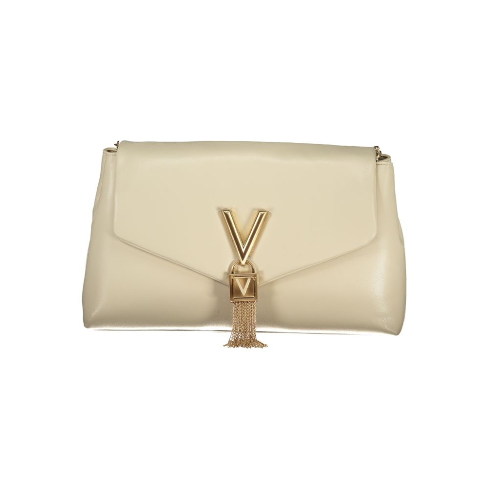 Shoulder Handbag by Mario Valentino for women in polyethylene beige & signature features a ornamental silhouette, showcasing a secure snap, ample built-in-compartments, document-holder & internal-pockets, and ornamental shoulder-strap & adjustable-strap for a sophisticated look.