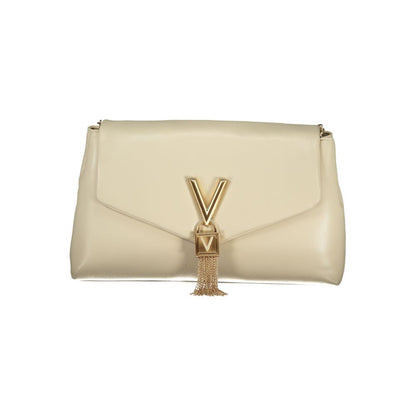 Shoulder Handbag by Mario Valentino for women in polyethylene beige & signature features a ornamental silhouette, showcasing a secure snap, ample built-in-compartments, document-holder & internal-pockets, and ornamental shoulder-strap & adjustable-strap for a sophisticated look.