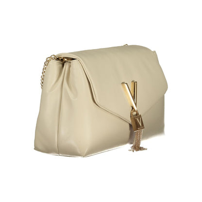 Shoulder Handbag by Mario Valentino for women in polyethylene beige & signature features a refined silhouette, showcasing a secure snap, organized built-in-compartments, document-holder & internal-pockets, and versatile shoulder-strap & adjustable-strap for a refined finish.