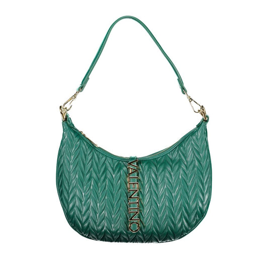 Shoulder Handbag by Mario Valentino for women in polyethylene green presents a ornamental silhouette, showcasing a secure snap & zipper, ample document-holder & internal-pockets, and versatile shoulder-strap, handle & adjustable-strap for a ornamental finish.