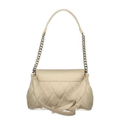 This Shoulder Handbag by Mario Valentino for women in polyurethane and beige & signature presents a sculptural silhouette featuring a secure turn-lock, ample internal-pockets, and versatile shoulder-strap, adjustable-strap & handle for a sculptural finish.