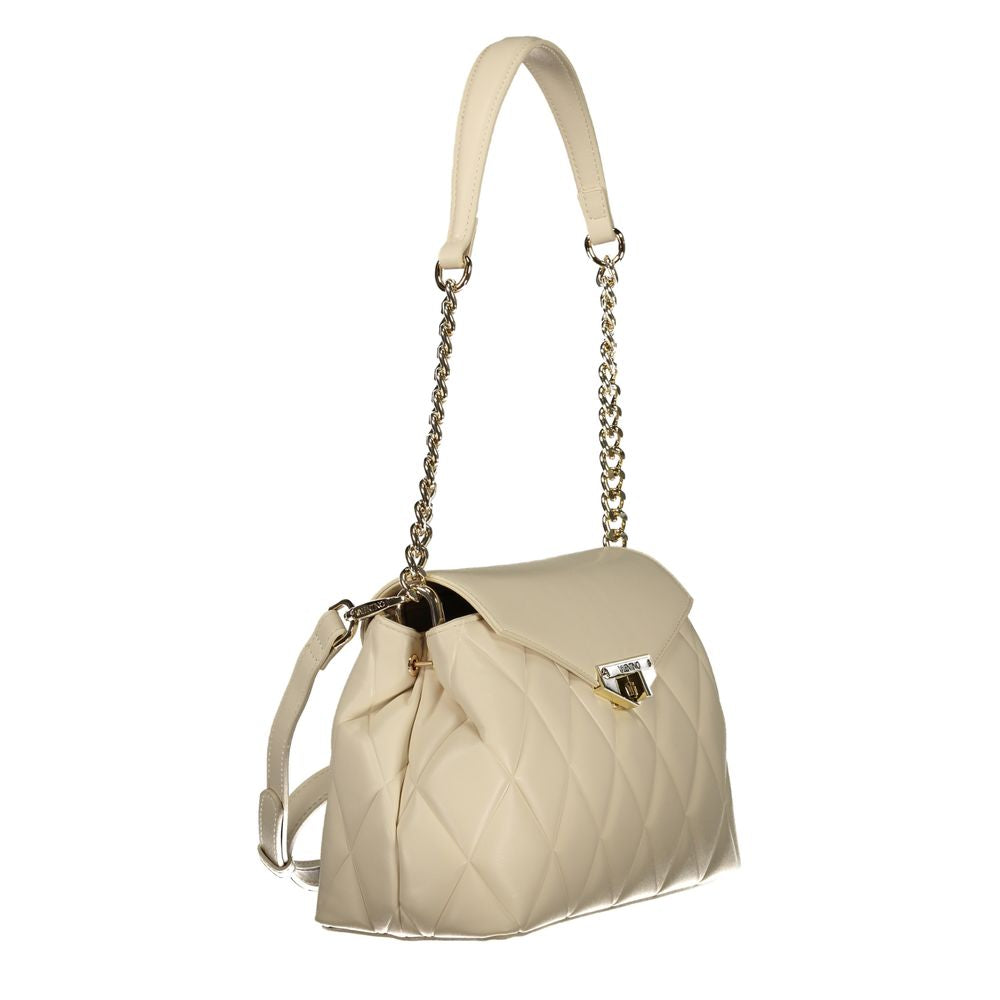 Shoulder Handbag by Mario Valentino for women in polyurethane beige & signature features a exquisite silhouette, showcasing a secure turn-lock and exquisite internal-pockets with versatile shoulder-strap, adjustable-strap & handle for a exquisite finish.