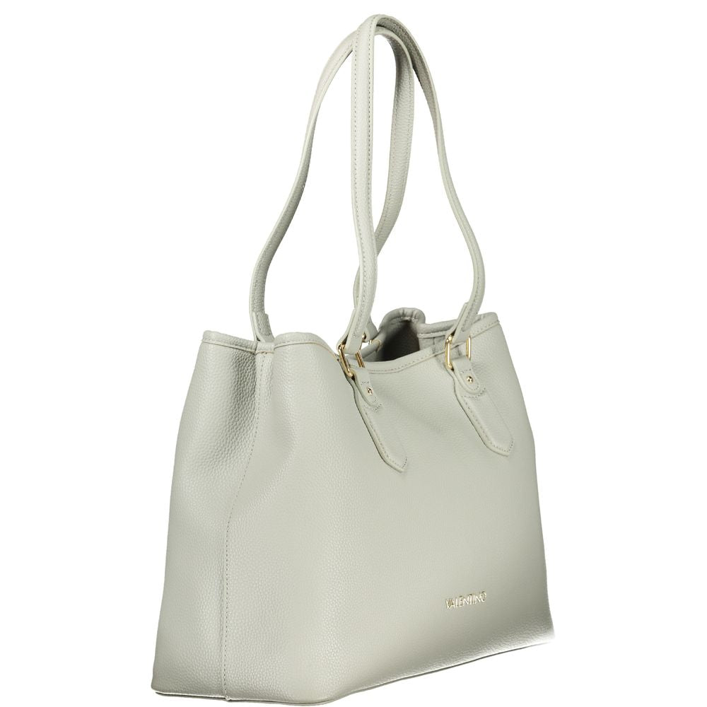 This Handbag by Mario Valentino for women in polyethylene and gray presents a sculptural silhouette featuring a secure zipper, ample built-in-compartments & internal-pockets, and versatile shoulder-strap, adjustable-strap & handle for a sculptural finish.