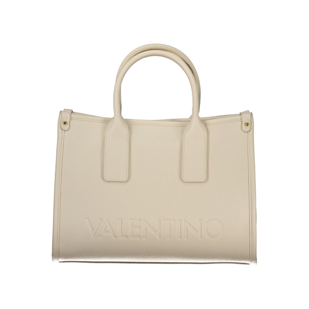 Handbag by Mario Valentino for women in polyethylene beige & print features an refined silhouette, showcasing a secure , ample internal-pockets, and versatile handle & adjustable-strap for a sophisticated refined aesthetic.