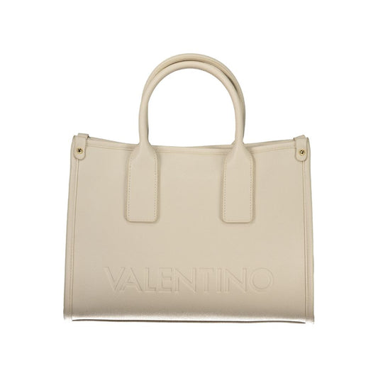 Handbag by Mario Valentino for women in polyethylene beige & print features an refined silhouette, showcasing a secure , ample internal-pockets, and versatile handle & adjustable-strap for a sophisticated refined aesthetic.