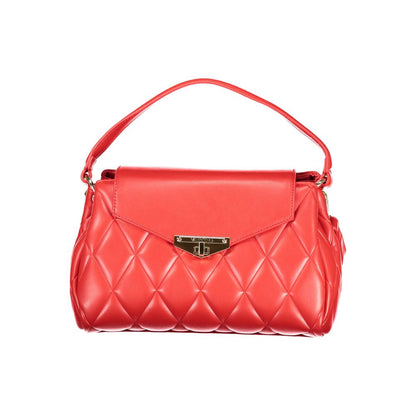 Handbag by Mario Valentino for women in polyethylene red & signature features a ornamental silhouette, showcasing a secure , ample built-in-compartments & internal-pockets, and ornamental shoulder-strap, adjustable-strap & handle for a sophisticated look.
