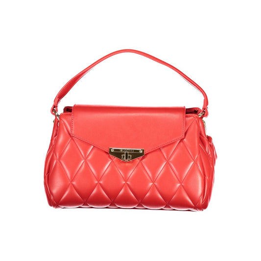 Handbag by Mario Valentino for women in polyethylene red & signature features a ornamental silhouette, showcasing a secure , ample built-in-compartments & internal-pockets, and ornamental shoulder-strap, adjustable-strap & handle for a sophisticated look.
