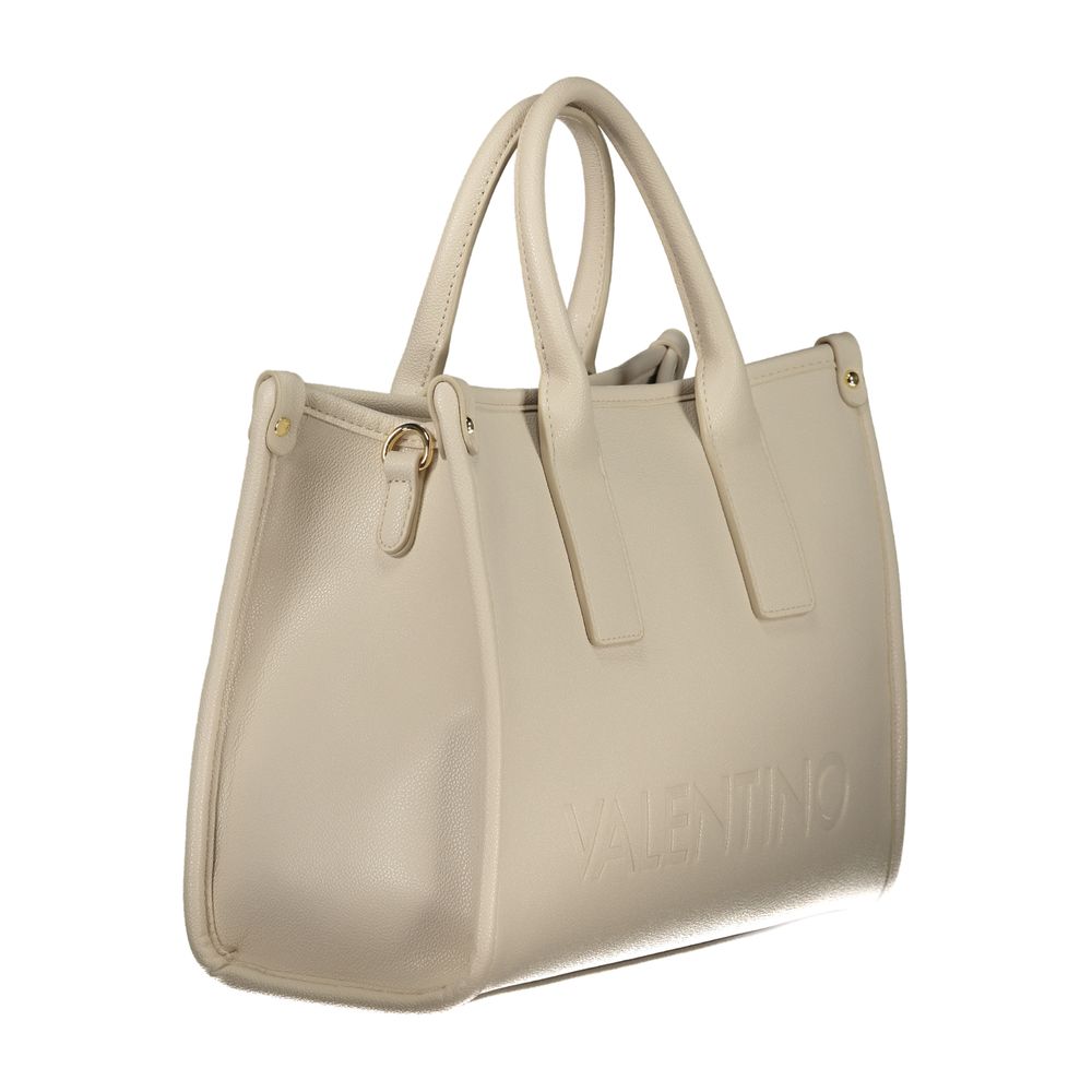 Handbag by Mario Valentino for women in polyethylene beige & print presents a ornamental silhouette, showcasing a secure , ample internal-pockets, and versatile handle & adjustable-strap for a ornamental finish.