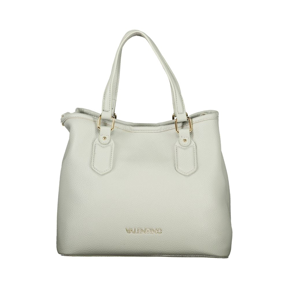 Handbag by Mario Valentino for women in polyethylene gray & signature features a refined silhouette, showcasing a secure zipper, organized built-in-compartments & internal-pockets, and versatile shoulder-strap, adjustable-strap & handle for a refined finish.