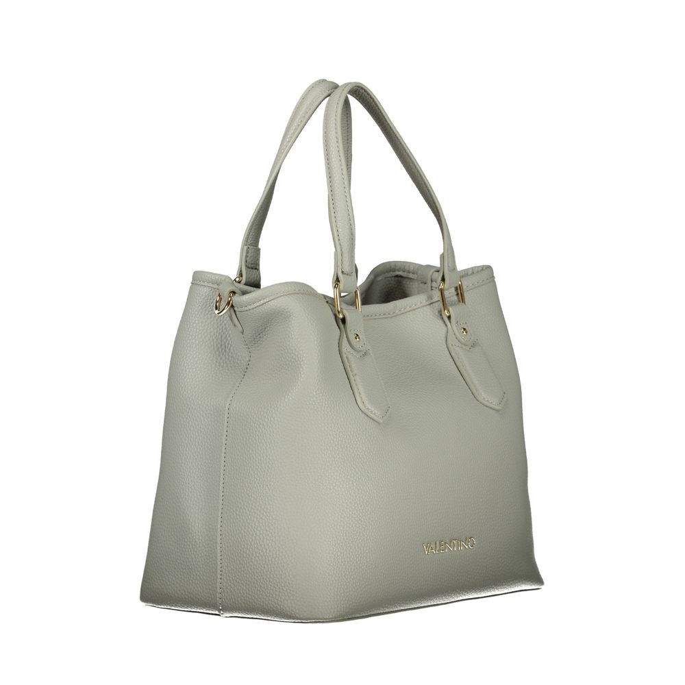 Handbag by Mario Valentino for women in polyethylene gray & signature features a ornamental silhouette, showcasing a secure zipper, ample built-in-compartments & internal-pockets, and ornamental shoulder-strap, adjustable-strap & handle for a sophisticated look.