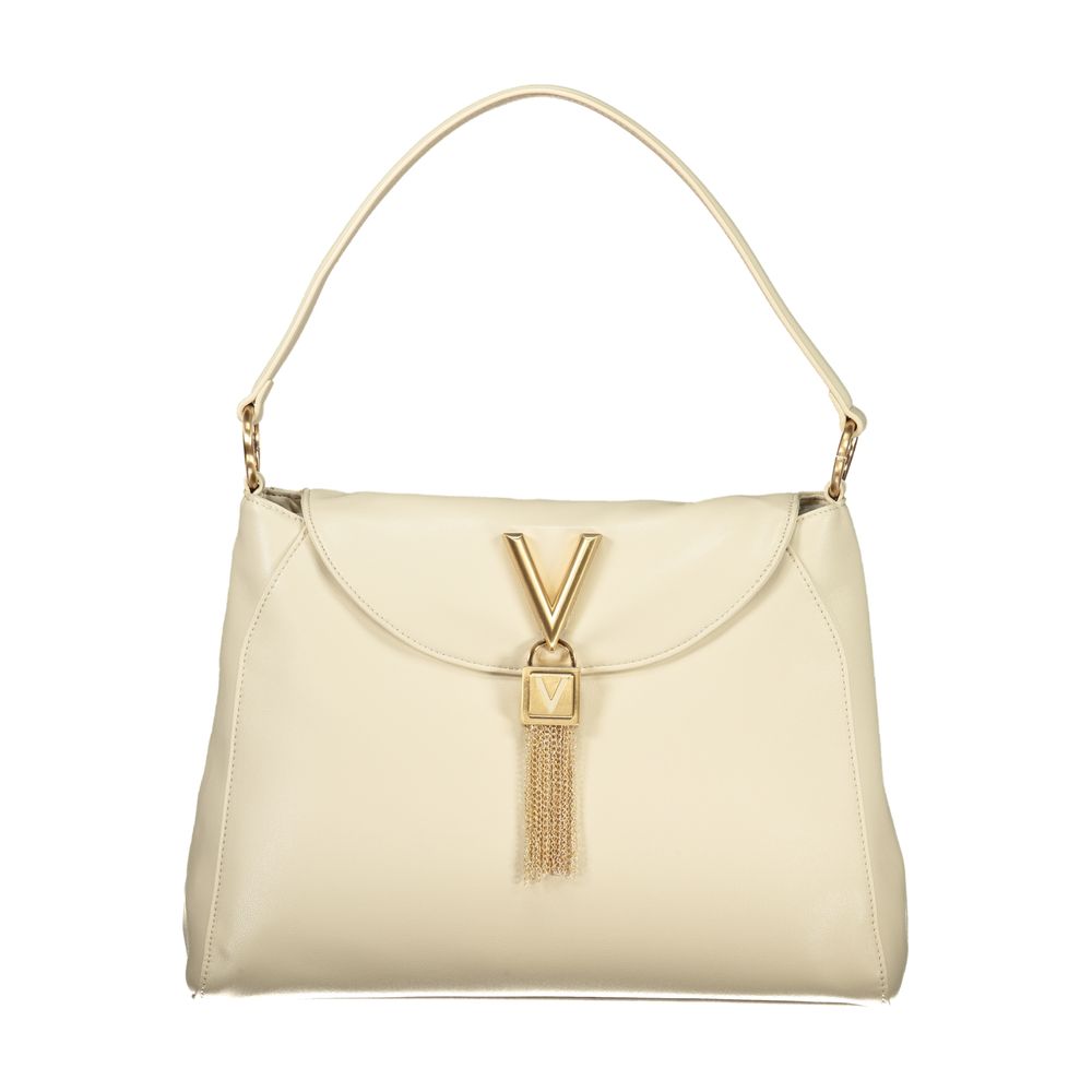 Frame Handbag by Mario Valentino for women in polyethylene beige presents a ornamental silhouette, showcasing a secure snap, ample document-holder & internal-pockets, and versatile shoulder-strap & handle for a ornamental finish.