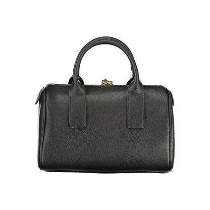 This Handbag by Mario Valentino for women in polyethylene and black & print presents a sculptural silhouette featuring a secure , ample internal-pockets, and versatile adjustable-strap & handle for a sculptural finish.