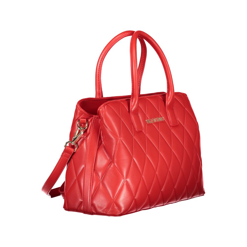 Handbag by Mario Valentino for women in polyethylene red features an refined silhouette, showcasing a secure zipper, ample built-in-compartments & internal-pockets, and versatile shoulder-strap, handle & adjustable-strap for a sophisticated refined aesthetic.