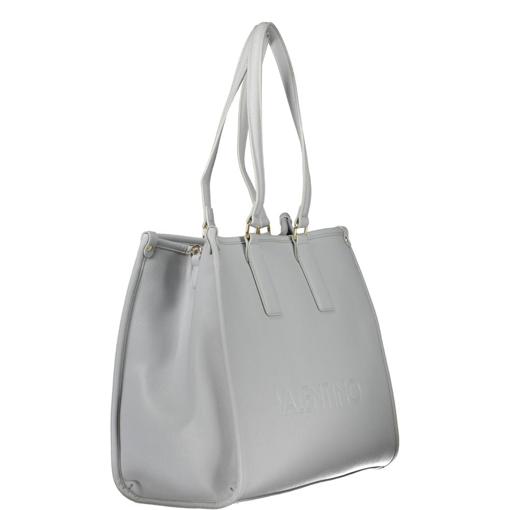 Handbag by Mario Valentino for women in polyethylene blue & print features a refined silhouette, showcasing a secure zipper, organized internal-pockets & laptop-compartment, and versatile adjustable-strap & handle for a refined finish.
