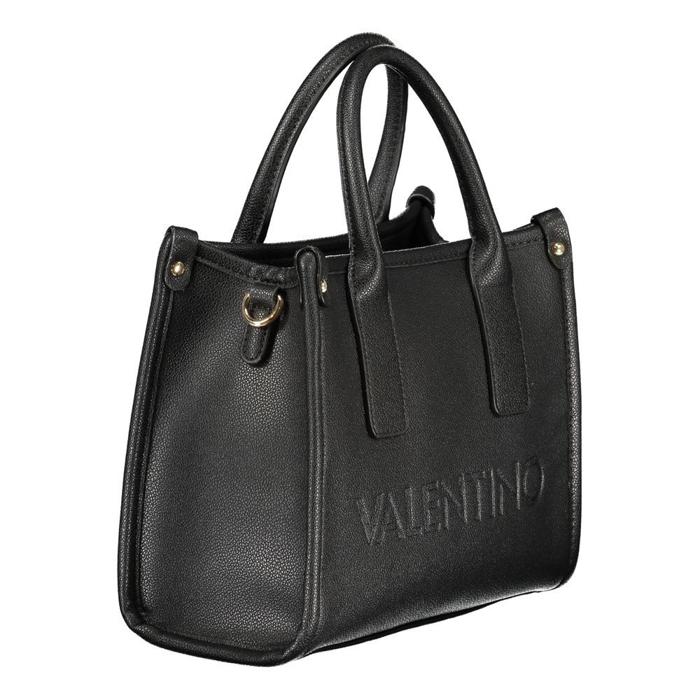 Handbag by Mario Valentino for women in polyethylene black & print presents a ornamental silhouette, showcasing a secure zipper, ample internal-pockets, and versatile handle & adjustable-strap for a ornamental finish.