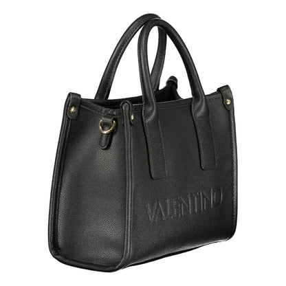 Handbag by Mario Valentino for women in polyethylene black & print presents a ornamental silhouette, showcasing a secure zipper, ample internal-pockets, and versatile handle & adjustable-strap for a ornamental finish.