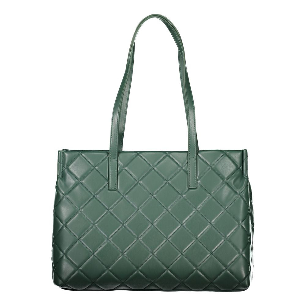 Handbag by Mario Valentino for women in polyethylene green presents a ornamental silhouette, showcasing a secure zipper, ample laptop-compartment, and versatile handle for a ornamental finish.