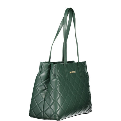 Handbag by Mario Valentino for women in polyethylene green features a refined silhouette, showcasing a secure zipper, organized laptop-compartment, and versatile handle for a refined finish.
