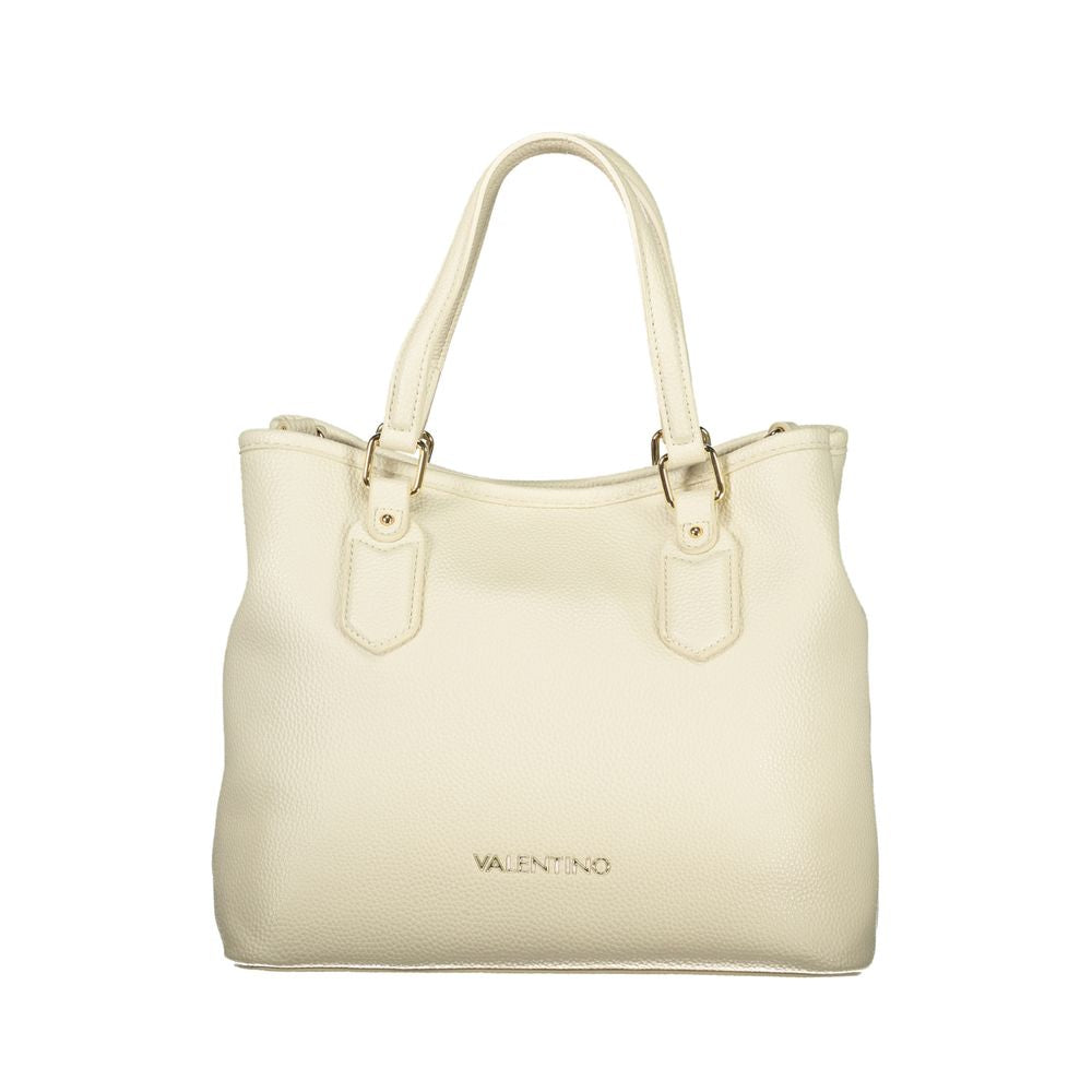 Handbag by Mario Valentino for women in polyethylene beige & signature features a exquisite silhouette, showcasing a secure zipper and exquisite built-in-compartments & internal-pockets with versatile shoulder-strap, handle & adjustable-strap for a exquisite finish.