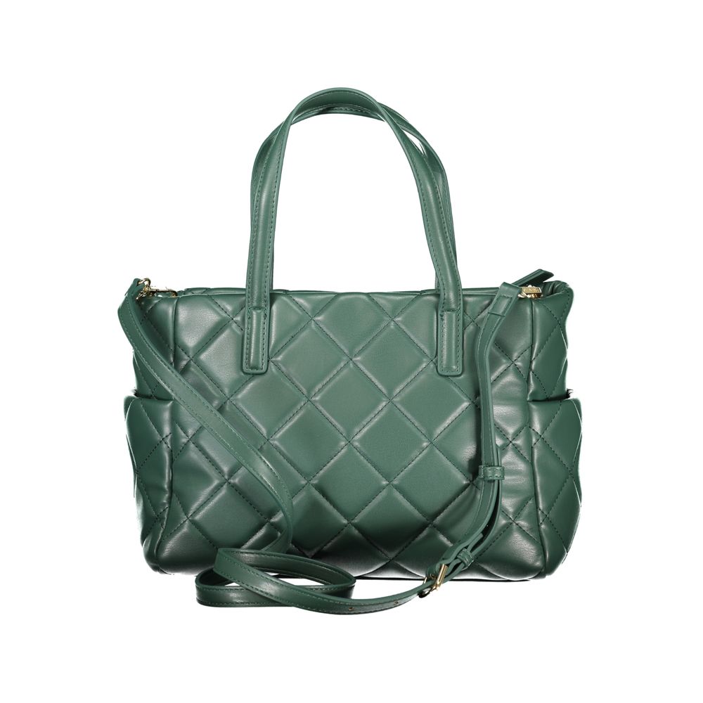 Handbag by Mario Valentino for women in polyethylene green presents a ornamental silhouette, showcasing a secure snap & zipper, ample external-pockets & internal-pockets, and versatile shoulder-strap, adjustable-strap & handle for a ornamental finish.