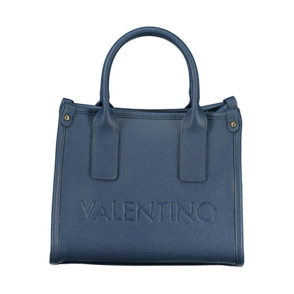 Handbag by Mario Valentino for women in polyethylene blue, signature & print features an refined silhouette, showcasing a secure , ample internal-pockets, and versatile adjustable-strap & handle for a sophisticated refined aesthetic.