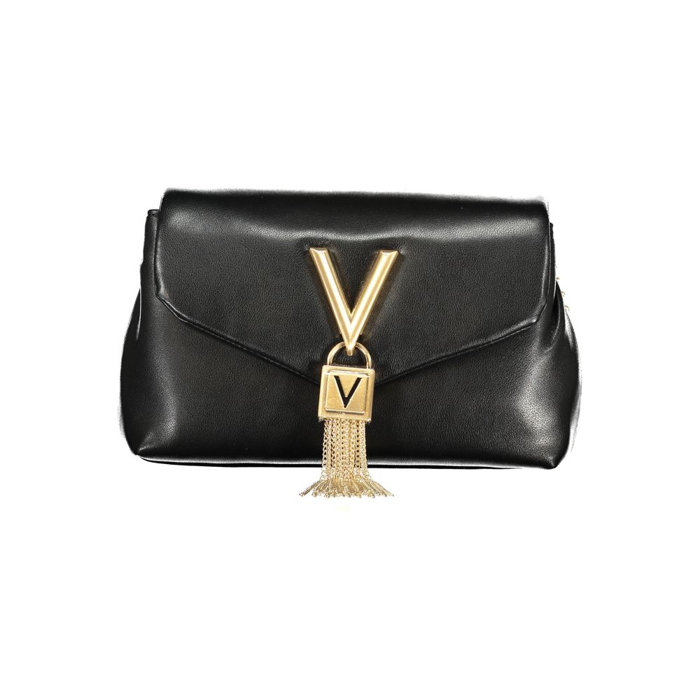 Evening Shoulder Handbag by Mario Valentino for women in polyethylene black features a ornamental silhouette, showcasing a secure snap, ample built-in-compartments & internal-pockets, and ornamental shoulder-strap & adjustable-strap for a sophisticated look.