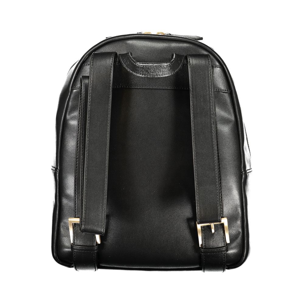 Backpack by Mario Valentino for women in polyethylene black & signature features a architectural Polyethylene Backpack design with a secure snap & zipper, ample external-pockets & internal-pockets, and versatile handle, backpack-strap & adjustable-strap for a architectural finish.