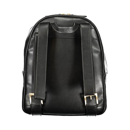 Backpack by Mario Valentino for women in polyethylene black & signature features a architectural Polyethylene Backpack design with a secure snap & zipper, ample external-pockets & internal-pockets, and versatile handle, backpack-strap & adjustable-strap for a architectural finish.