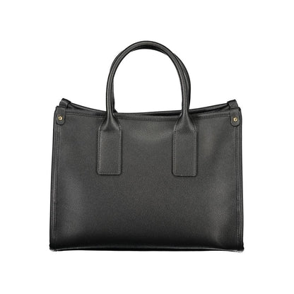 Handbag by Mario Valentino for women in polyethylene black, signature-print & print features a refined silhouette, showcasing a secure , organized internal-pockets, and versatile adjustable-strap & handle for a refined finish.