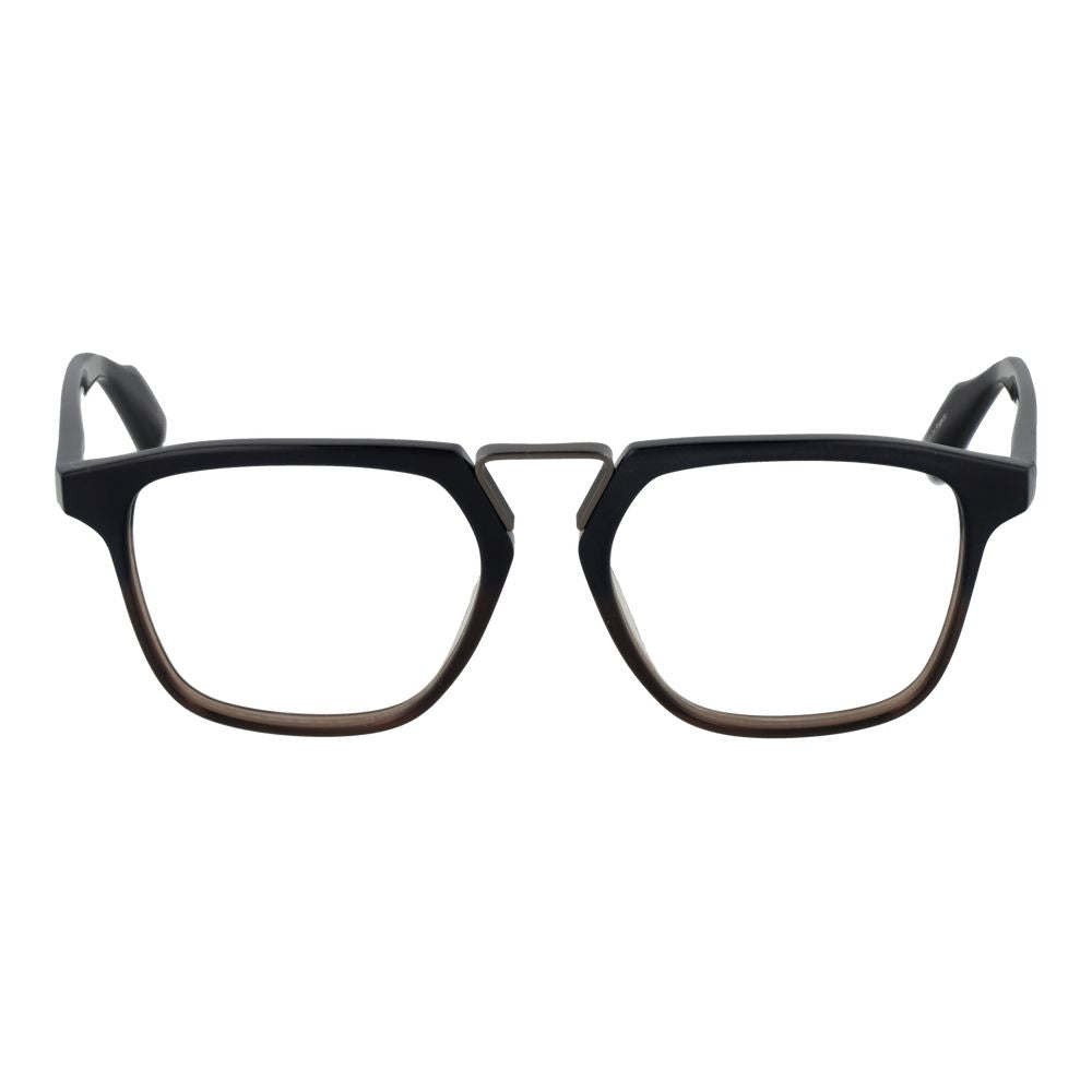 Eyeglasses Frames by Yohji Yamamoto for men in plastic black features an refined silhouette, showcasing the refined black coloured frame and sophisticated full-frame frame design.
