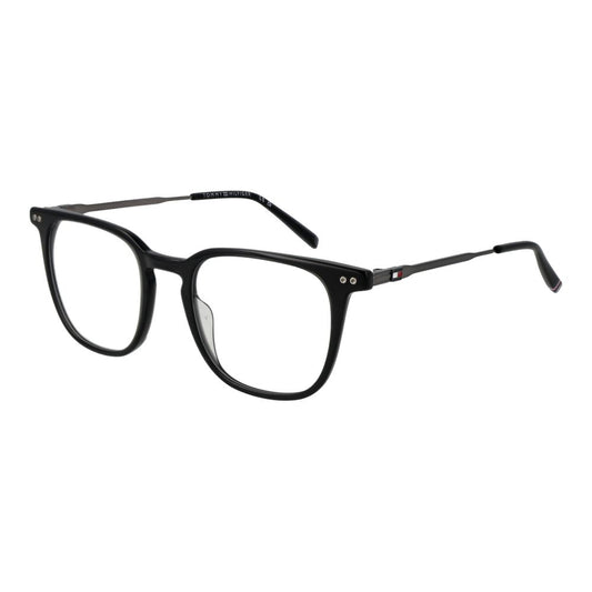 Eyeglasses Frames by Tommy Hilfiger for men in acetate and black showcases an refined full-frame frame design featuring a sophisticated black coloured frame for an refined and refined aesthetic.