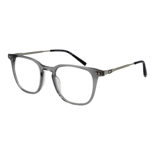 Eyeglasses Frames by Tommy Hilfiger for men in acetate gray features a refined silhouette, showcasing a refined gray coloured frame and full-frame frame design for a sophisticated, premium look.