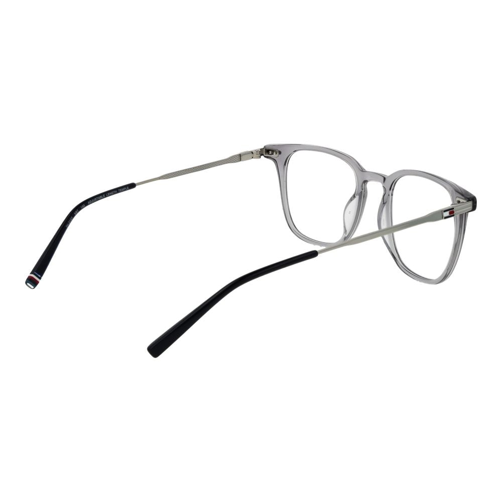 Eyeglasses Frames by Tommy Hilfiger for men in acetate gray showcases a reflective silhouette, artfully incorporating a sophisticated gray coloured frame with a distinct full-frame frame design.