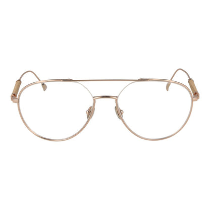 Eyeglasses Frames by Tod's for men in metal and rose-gold showcases an refined half-frame frame design featuring a sophisticated rose-gold coloured frame for an refined and refined aesthetic.