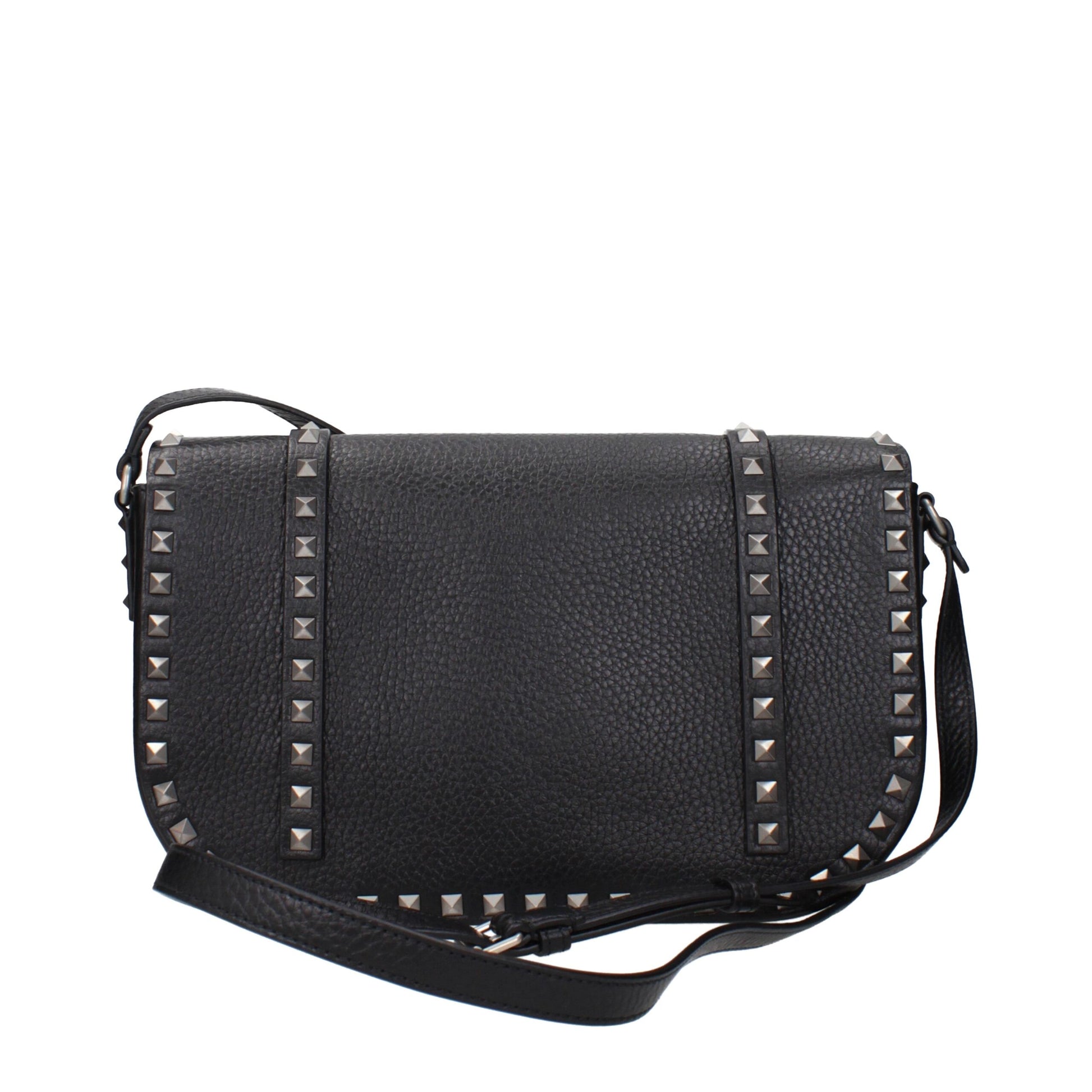Crossbody Messenger Bag by Valentino Garavani for men in leather black showcases a artisanal Leather Crossbody Messenger Bag design, featuring a secure and ample with versatile crossbody-strap & adjustable-strap for a artisanal look.