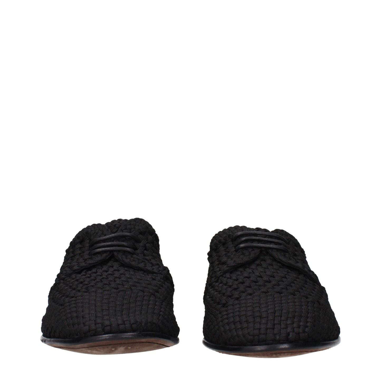 Flat Lace-Up Shoes by Dolce & Gabbana for men in leather black features an ergonomic silhouette, perfectly showcasing Men's Leather Flat Lace-Up Shoes with its distinct flat and elegant round toe style.