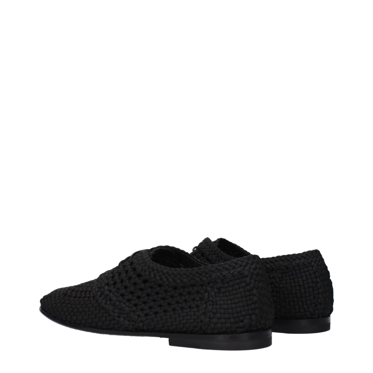 Flat Lace-Up Shoes by Dolce & Gabbana for men in leather black features an effortless chic silhouette, showcasing the Men's Leather Flat Lace-Up Shoes design with an effortless chic flat and a round toe style for a effortless chic look.