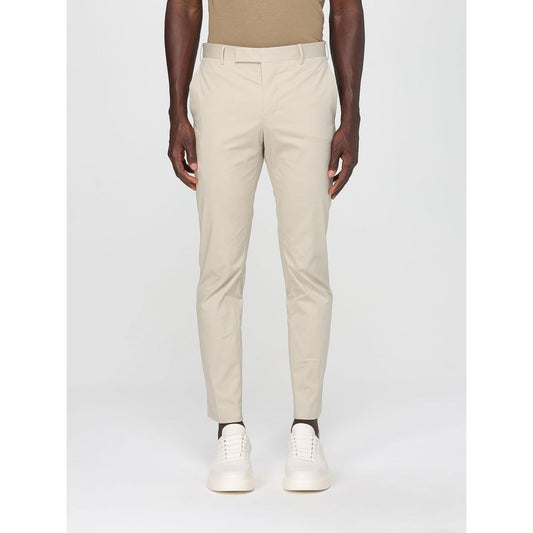 Casual Pants by PT Torino for men in cotton twill beige features an sartorial regular-fit and long with a cut for a sartorial finish.