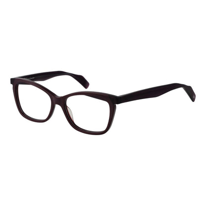 Eyeglasses Frames by Yohji Yamamoto for women in plastic and brown showcases an refined full-frame frame design featuring a sophisticated brown coloured frame for an refined and refined aesthetic.
